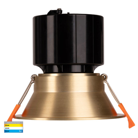Prime Brass Coloured Fixed Deep LED Downlight - HV5514T-BR