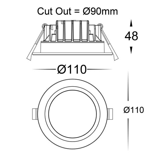Polly Polycarbonate White Fixed LED Downlight - HV5522T-WHT