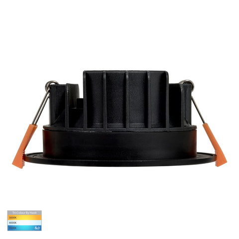 Polly Polycarbonate Black Fixed LED Downlight - HV5522T-BLK-24V