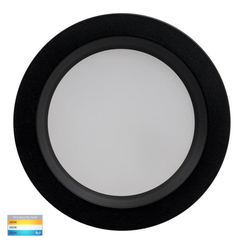 Polly Polycarbonate Black Fixed LED Downlight - HV5522T-BLK-24V