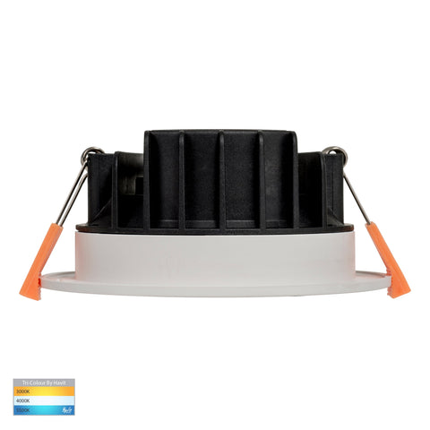 Polly Polycarbonate White Fixed LED Downlight - HV5522T-WHT-24V
