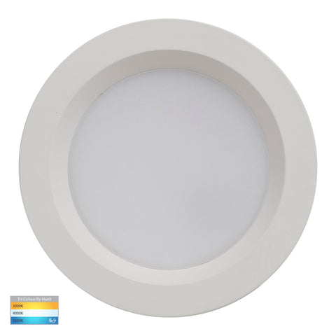 Polly Polycarbonate White Fixed LED Downlight - HV5522T-WHT-24V