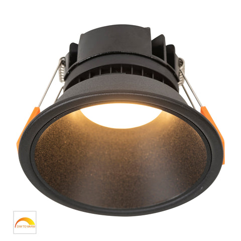 Gleam Black with Black Insert Fixed Dim to Warm LED Downlight - HV5528D2W-BB