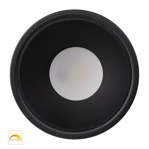 Gleam Black with Black Insert Fixed Dim to Warm LED Downlight - HV5528D2W-BB