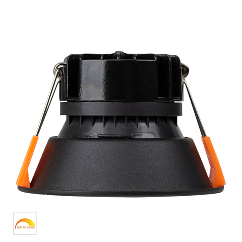 Gleam Black with Black Insert Fixed Dim to Warm LED Downlight - HV5528D2W-BB