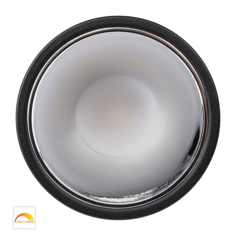 Gleam Black with Chrome Insert Fixed Dim to Warm LED Downlight - HV5528D2W-BC
