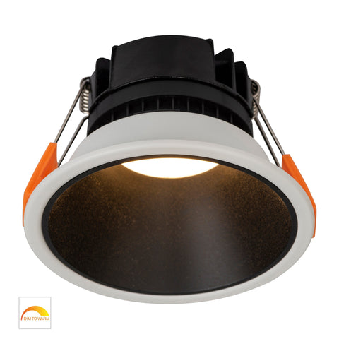 Gleam White with Black Insert Fixed Dim to Warm LED Downlight - HV5528D2W-WB