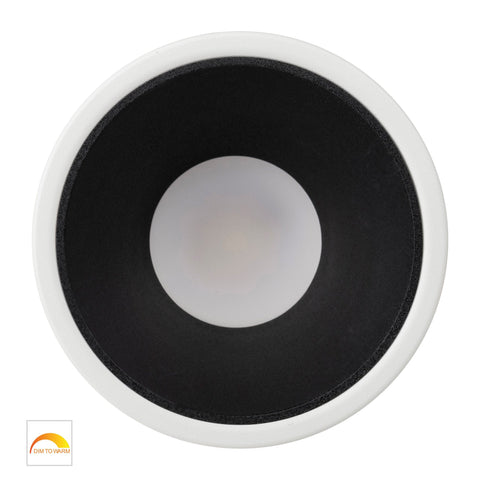 Gleam White with Black Insert Fixed Dim to Warm LED Downlight - HV5528D2W-WB