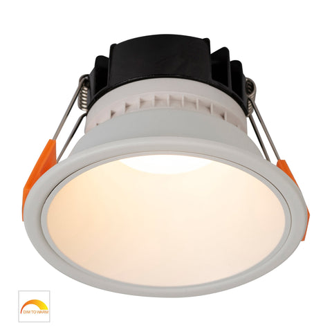 Gleam White with White Insert Fixed Dim to Warm LED Downlight - HV5528D2W-WW