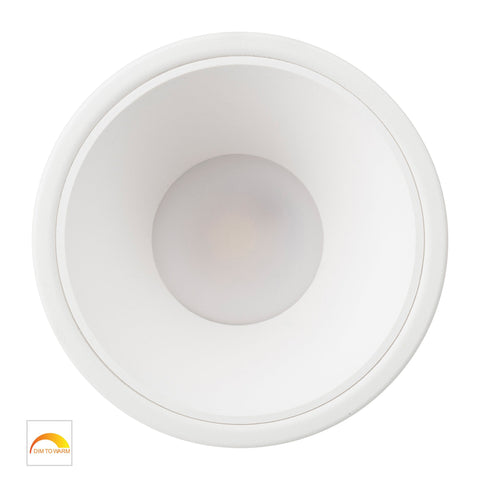 Gleam White with White Insert Fixed Dim to Warm LED Downlight - HV5528D2W-WW