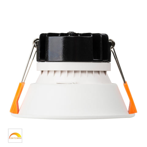 Gleam White with White Insert Fixed Dim to Warm LED Downlight - HV5528D2W-WW
