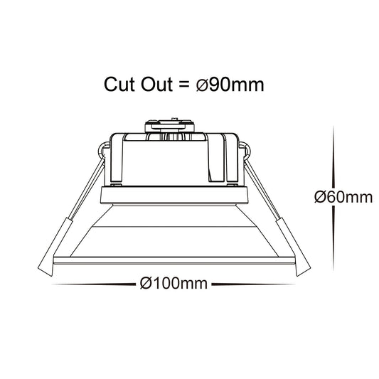 Gleam White Fixed Dim to Warm LED Downlight - HV5528D2W-WHT