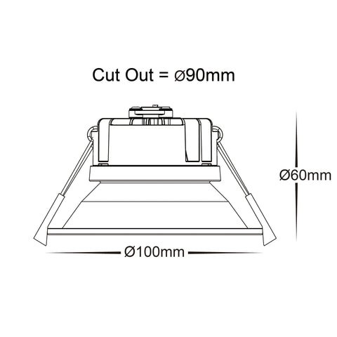 Gleam Black Fixed LED Downlight - HV5528T-BLK
