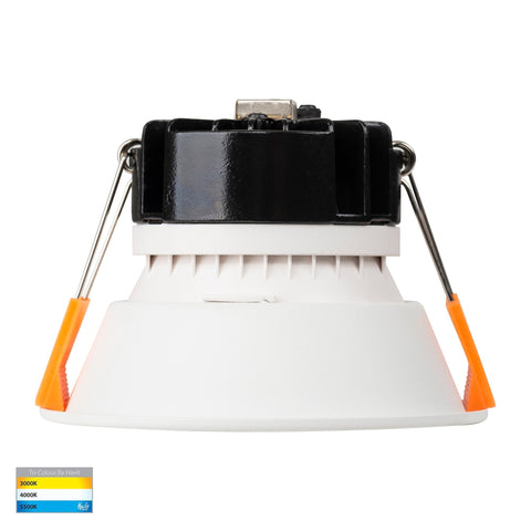 Gleam White with White Insert Tri Colour Fixed Deep LED Downlight - HV5528T-WW