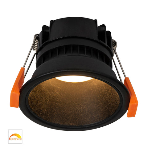 Gleam Black with Black Insert Fixed Dim to Warm LED Downlight - HV5529D2W-BB