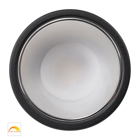 Gleam Black with Chrome Insert Fixed Dim to Warm LED Downlight - HV5529D2W-BC