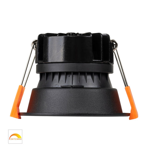 Gleam Black with Chrome Insert Fixed Dim to Warm LED Downlight - HV5529D2W-BC