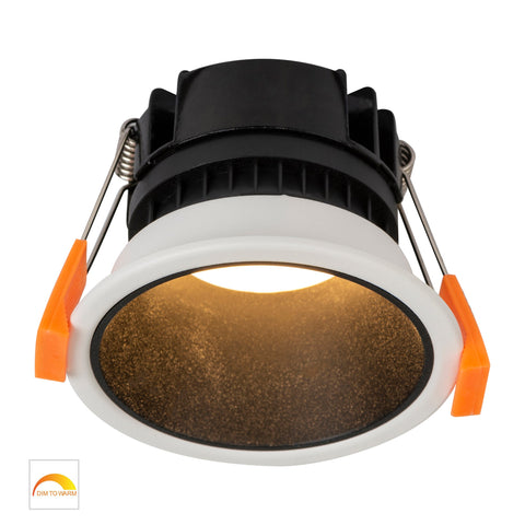 Gleam White with Black Insert Fixed Dim to Warm LED Downlight - HV5529D2W-WB