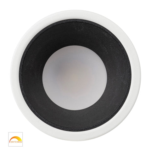 Gleam White with Black Insert Fixed Dim to Warm LED Downlight - HV5529D2W-WB