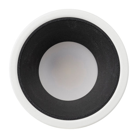 Gleam White with Black Insert Tri Colour Fixed Deep LED Downlight - HV5529T-WB