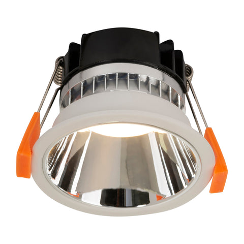 Gleam White with Chrome Insert Fixed Dim to Warm LED Downlight - HV5529D2W-WC