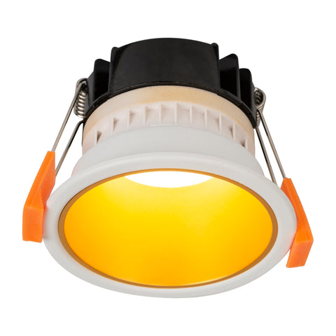 Gleam White with Gold Insert Fixed Dim to Warm LED Downlight - HV5529D2W-WG