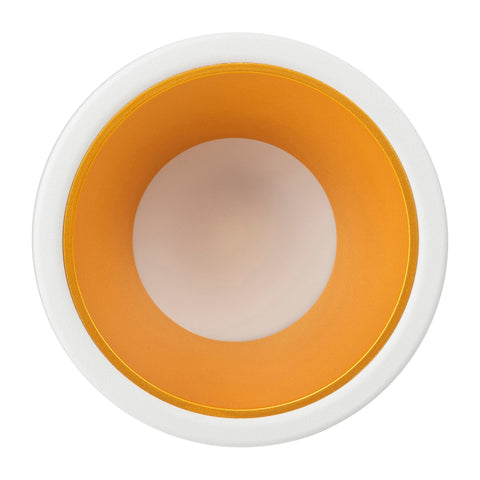 Gleam White with Gold Insert Fixed Dim to Warm LED Downlight - HV5529D2W-WG