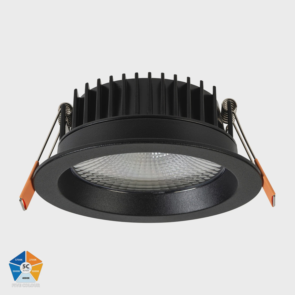 Ora Black 5 Colour Fixed LED Downlight - HV5530T-BLK - ARCK Electrical Wholesale Supplies
