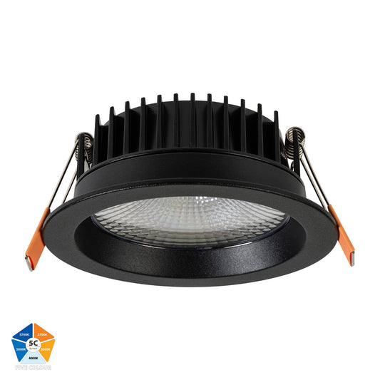 Ora Black 5 Colour Fixed LED Downlight - HV5530T-BLK