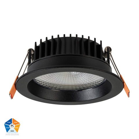 Ora Black 5 Colour Fixed LED Downlight - HV5530T-BLK