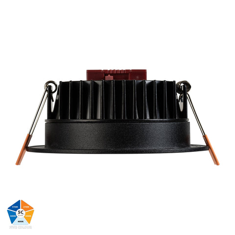Ora Black 5 Colour Fixed LED Downlight - HV5530T-BLK
