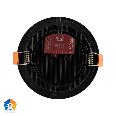 Ora Black 5 Colour Fixed LED Downlight - HV5530T-BLK