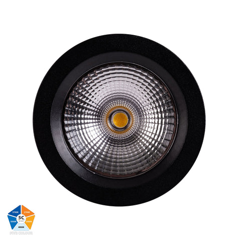 Ora Black 5 Colour Fixed LED Downlight - HV5530T-BLK