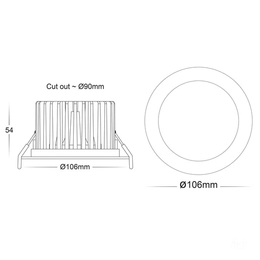 Ora 316 Stainless Steel Fixed 5 Colour LED Downlight - HV5530S-SS316