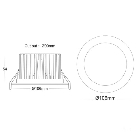 Ora 316 Stainless Steel Fixed 5 Colour LED Downlight - HV5530S-SS316