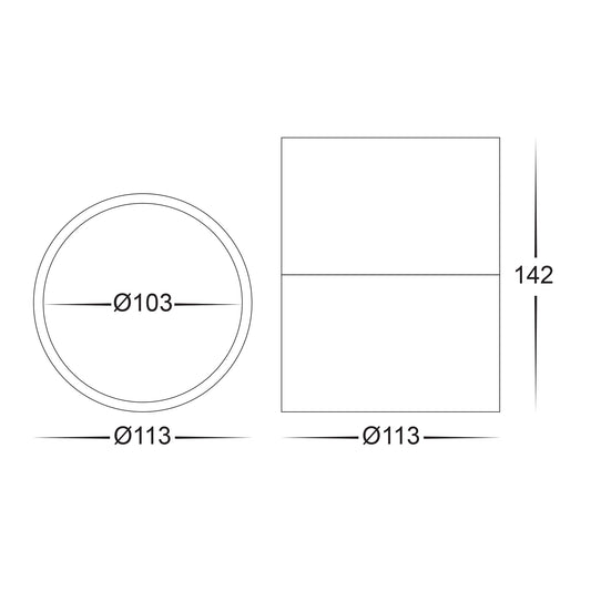 Nella Black 12w Surface Mounted LED Downlight with Extension - HV5803T-BLK-EXT-12V