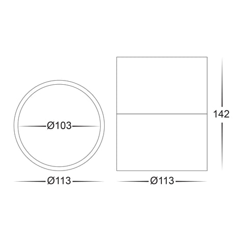 Nella Black 12w Surface Mounted LED Downlight with Extension - HV5803T-BLK-EXT-12V