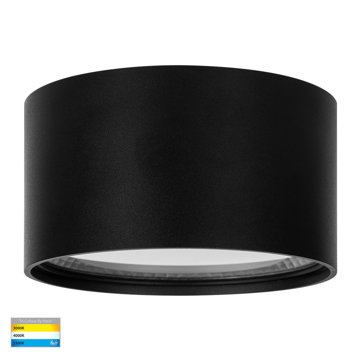 Black Surface Mounted Round Downlight - HV5805T-BLK-12V