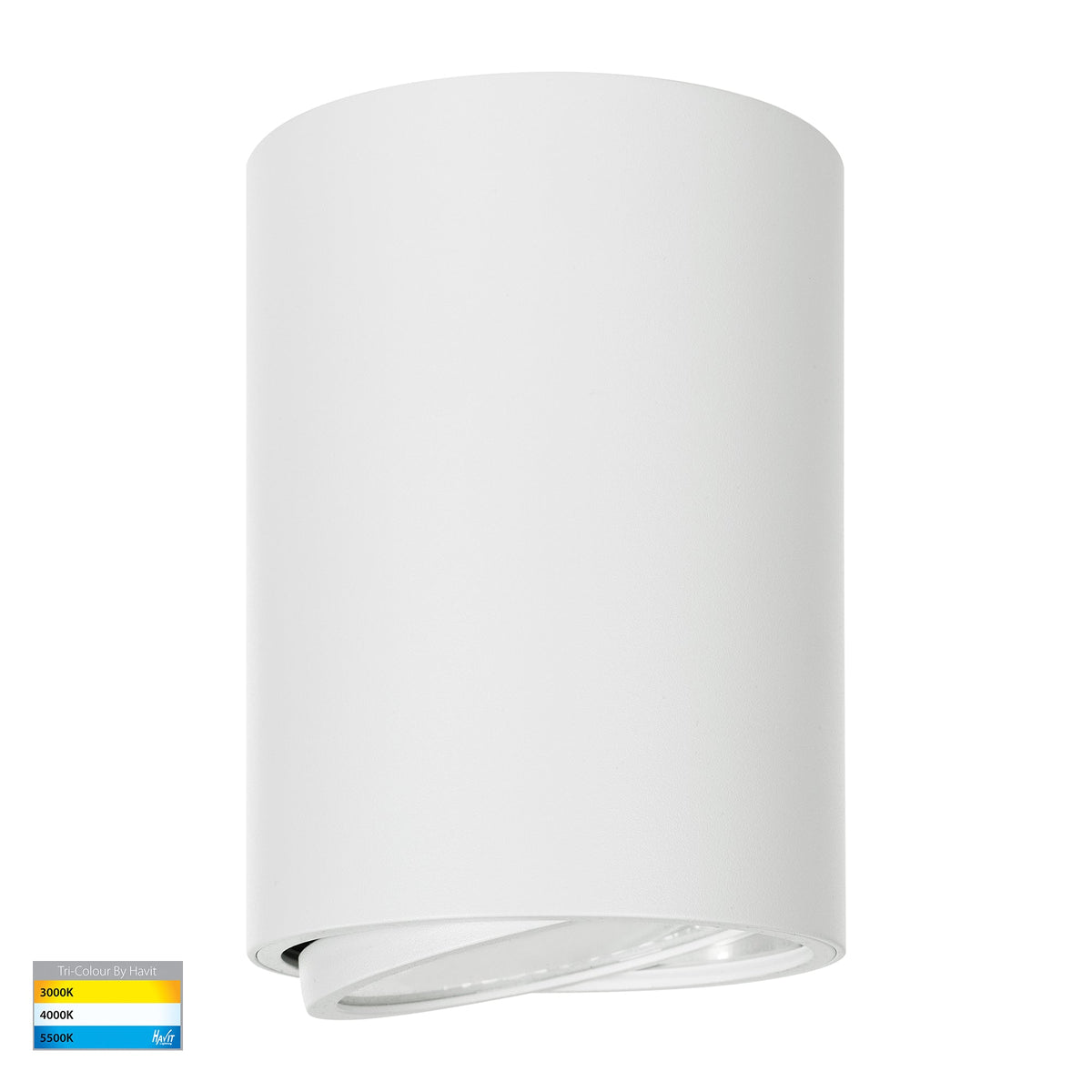 White Surface Mounted Adjustable Round Downlight - HV5815T-WHT-12V
