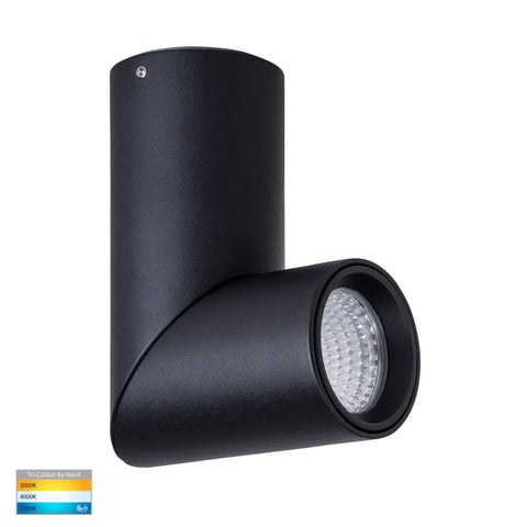 Nella Black 7w Surface Mounted Rotatable LED Downlight - HV5822T-BLK
