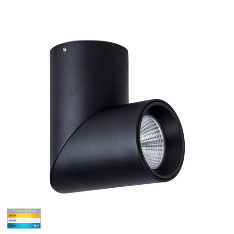 Nella Black 12w Surface Mounted Rotatable LED Downlight   HV5823T-BLK
