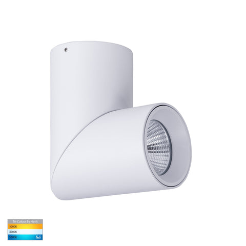 Nella White 12w Surface Mounted Rotatable LED Downlight - HV5823T-WHT-12V