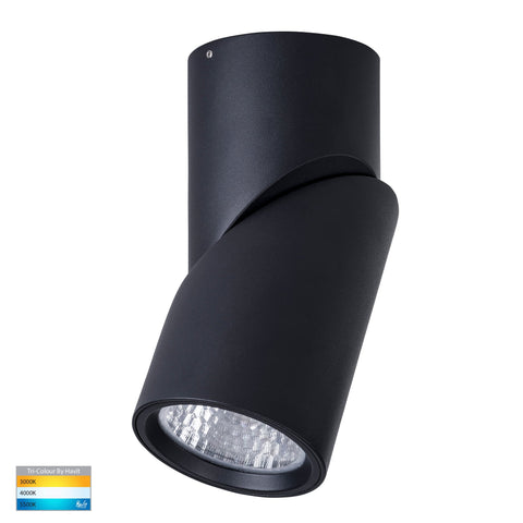 Black Surface Mounted Rotatable Round Downlight - HV5824T-BLK-12V