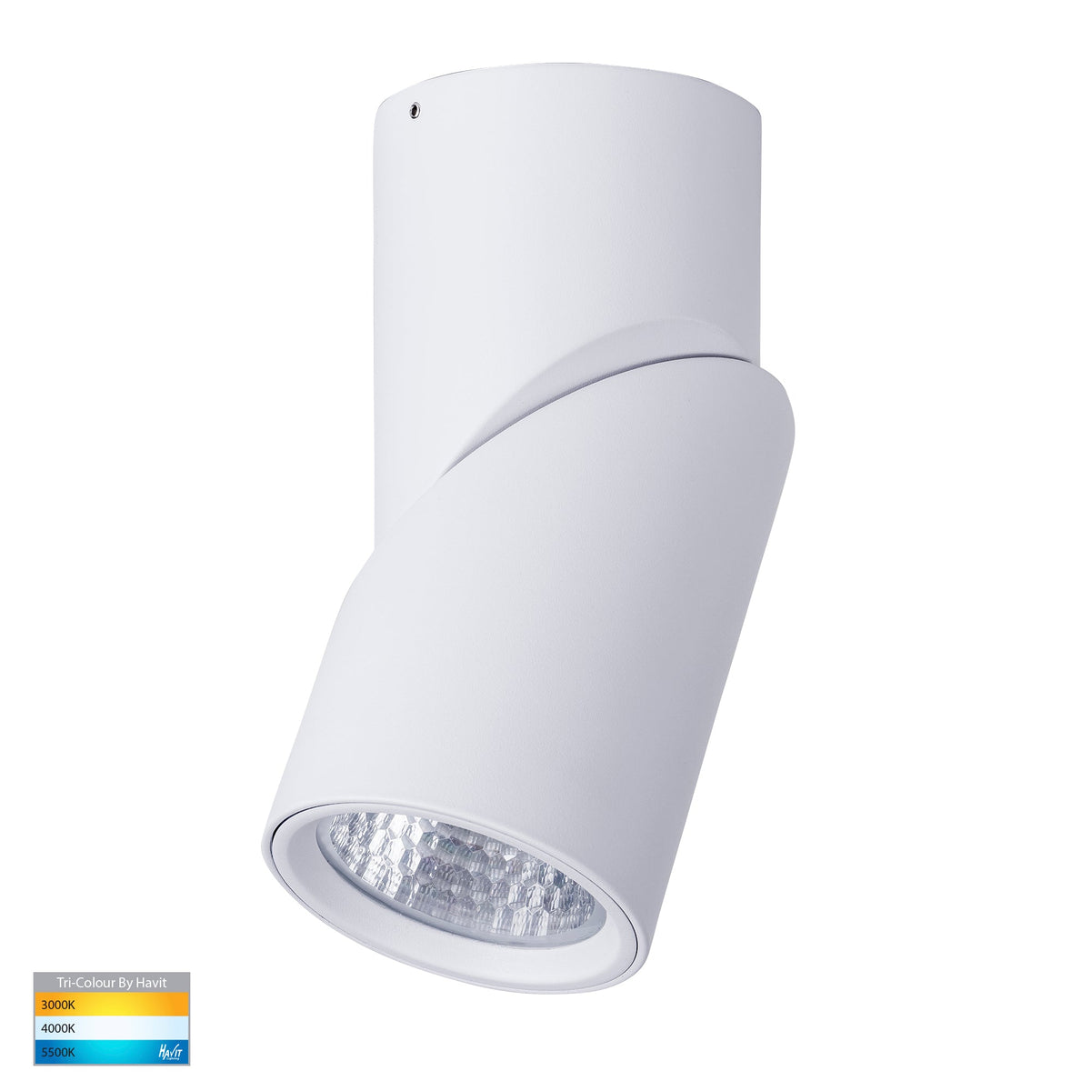 White Surface Mounted Rotatable Round Downlight - HV5824T-WHT-12V