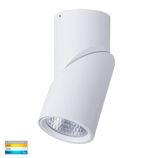 White Surface Mounted Rotatable Round Downlight - HV5824T-WHT-12V