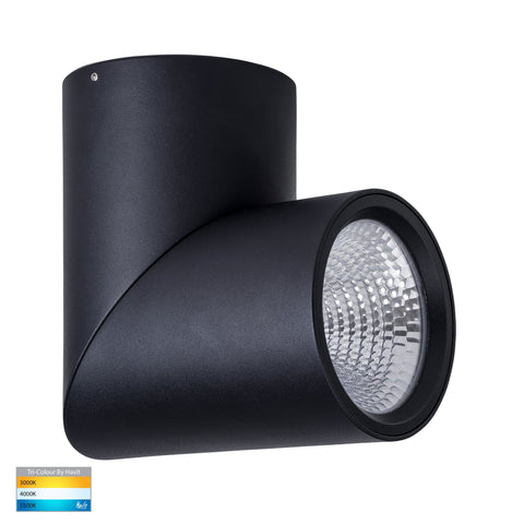Nella Black 24w Surface Mounted Rotatable LED Downlight - HV5825T-BLK