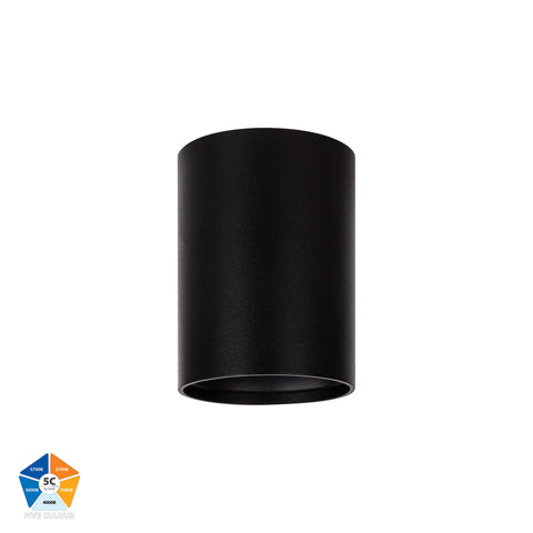 Black Surface Mounted Round Downlight - HV5841S-BLK-EXT-12V