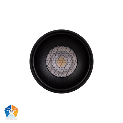 Black Surface Mounted Round Downlight - HV5841S-BLK-EXT-12V