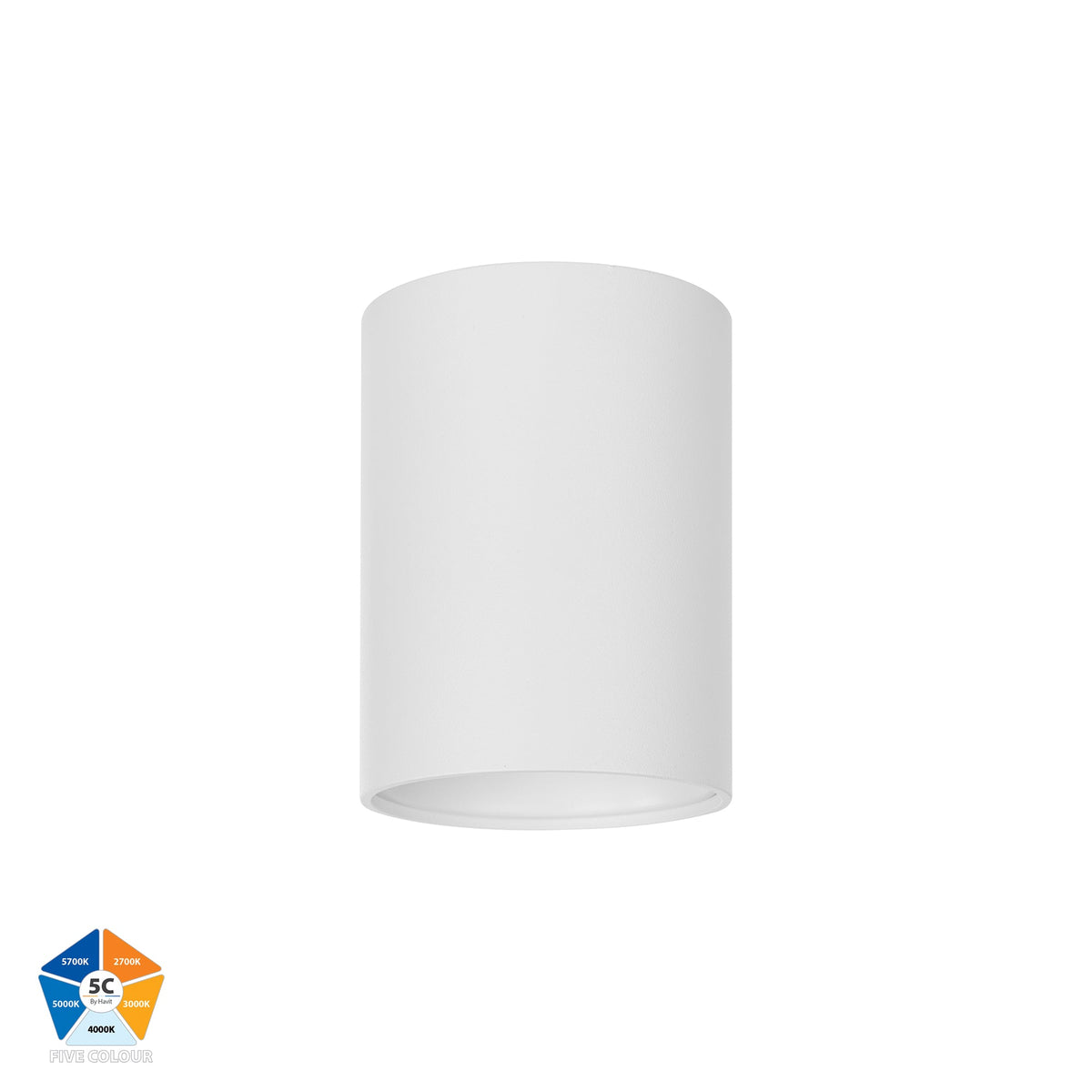 White Surface Mounted Round Downlight - HV5841S-WHT-12V