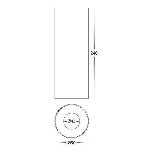 Nella Black 12w Surface Mounted LED Downlight - HV5842S-BLK-EXT